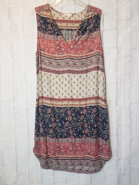 💜BLL BEACHLUNCHLOUNGE Sleeveless Popover Shift Dress Large